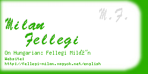 milan fellegi business card